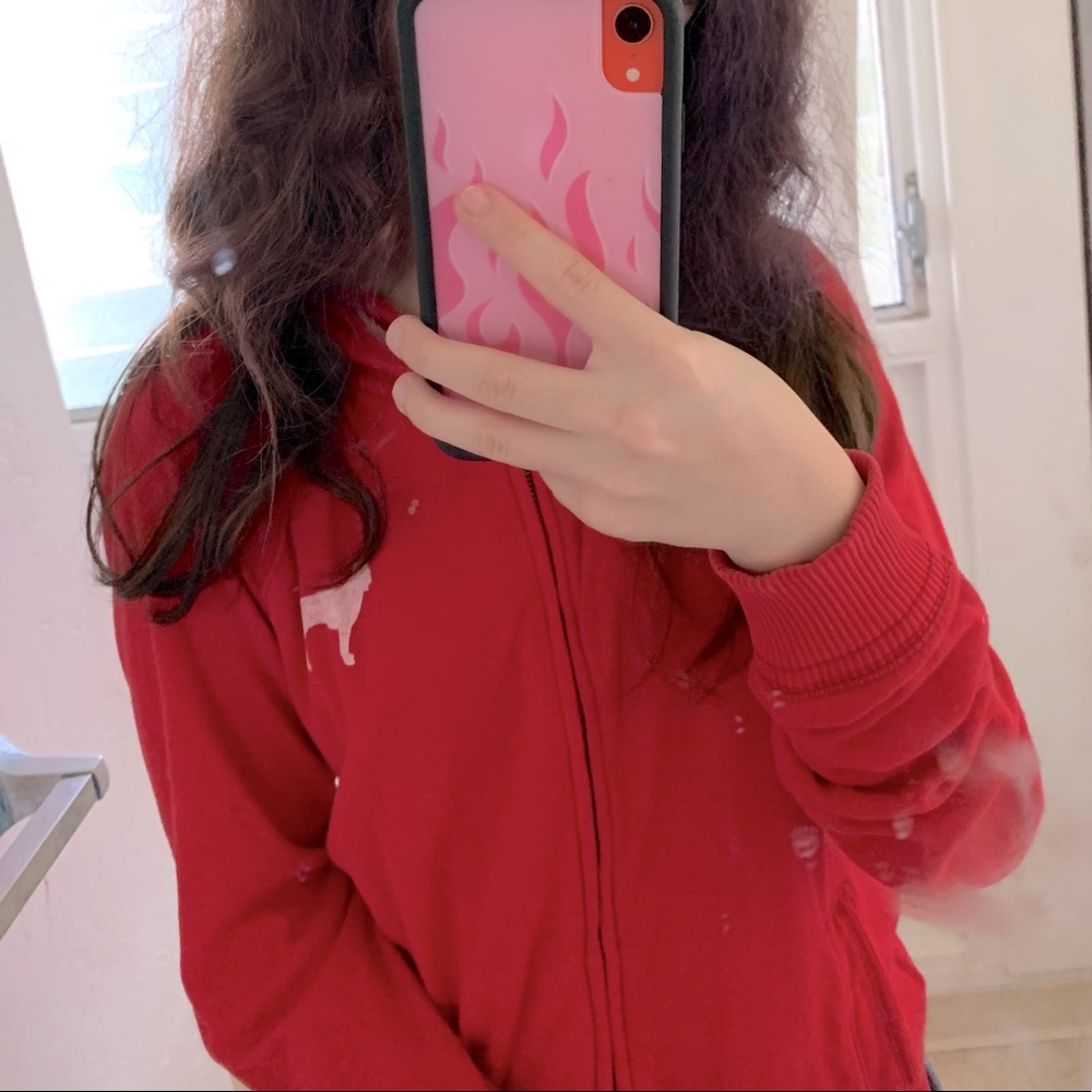 PINK Red Jacket with Hood Victoria’ Secret sz S